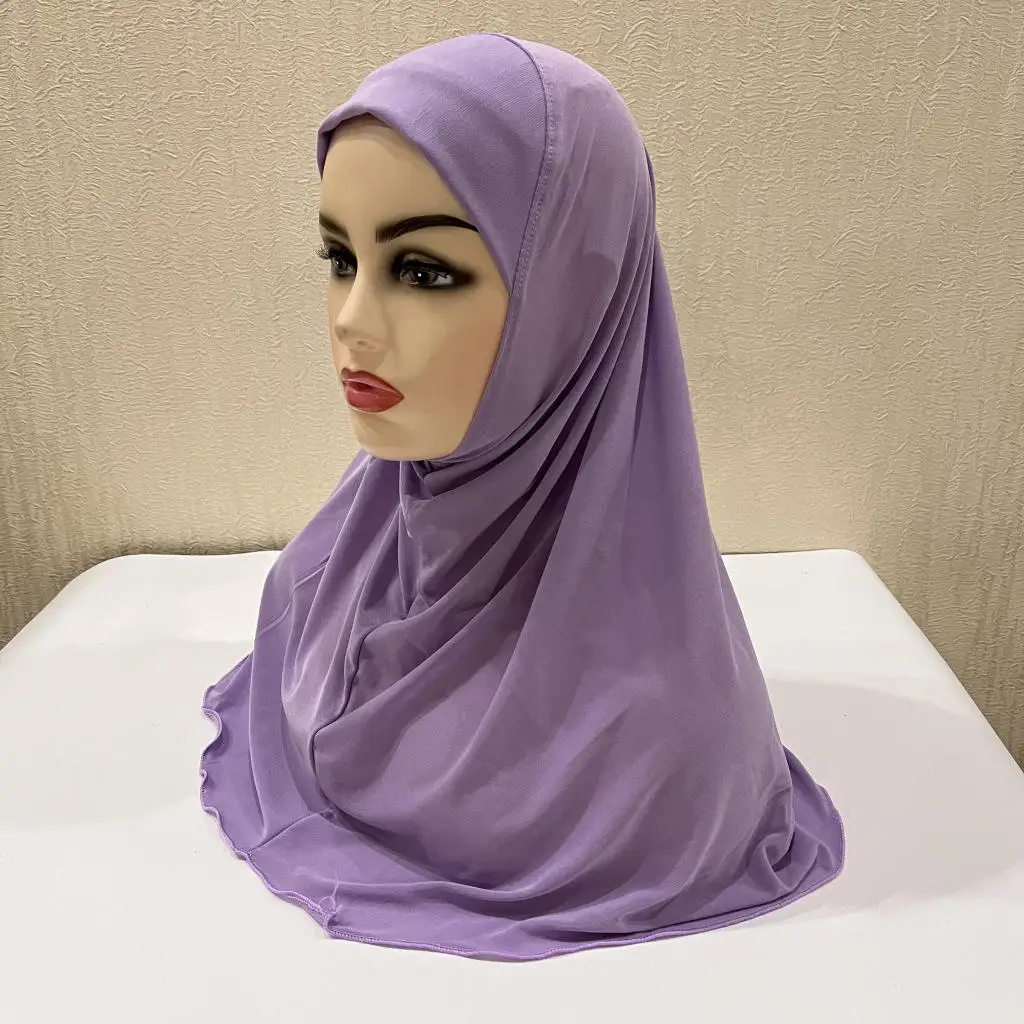 Hijabs for Kids Girl 7 to 12 years old Muslim Islamic Scarf Shawls Soft Stretch Material Malaysia Girl Children Hijabs Wholesale