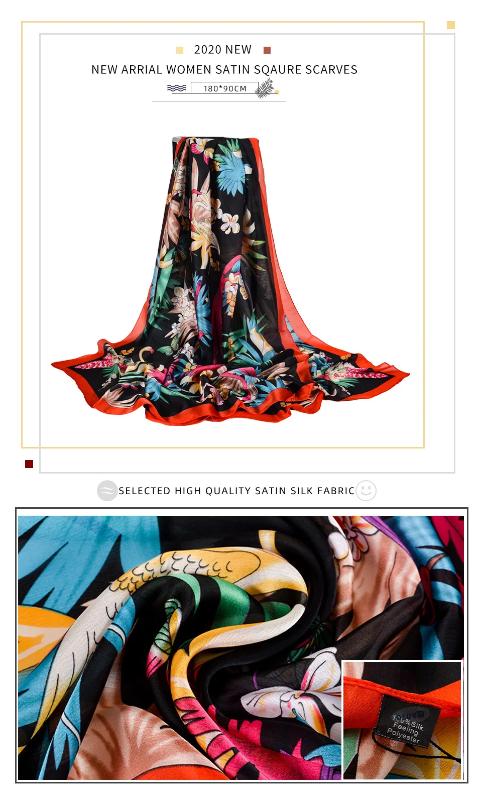 [BYSIFA]  Grey Blue Silk Scarf Shawl Spring Winter Fashion Women Scarves Hijabs Summer Elegant Peony Design Ladies Beach Shawls