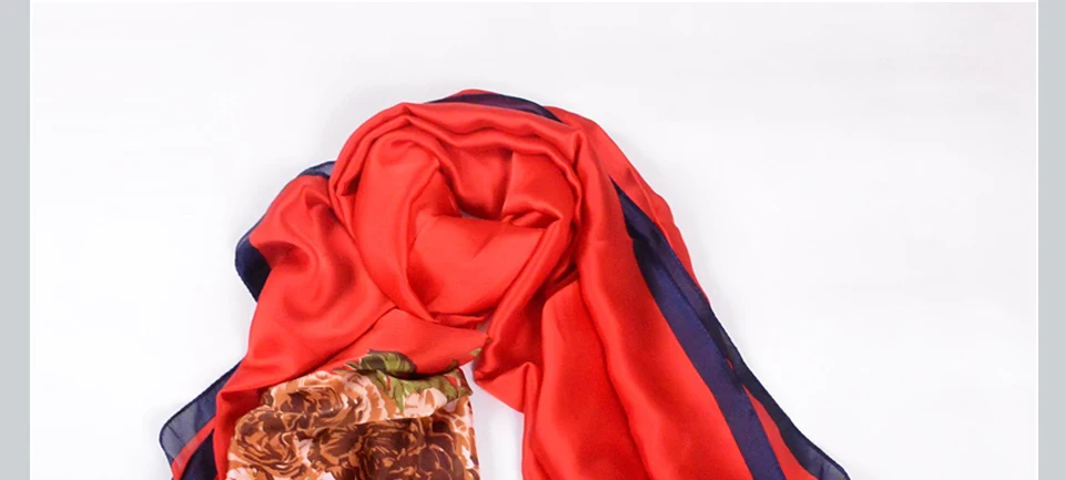 [BYSIFA]  Grey Blue Silk Scarf Shawl Spring Winter Fashion Women Scarves Hijabs Summer Elegant Peony Design Ladies Beach Shawls