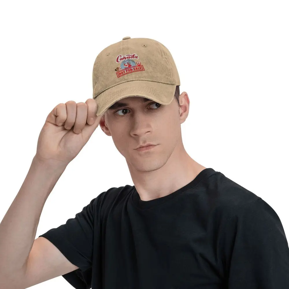 Canada NOT FOR SALE Red Logo Washed Baseball Cap Vintage Trucker Hat Summer Women Men Hiking Fishing Designer Baseball Caps