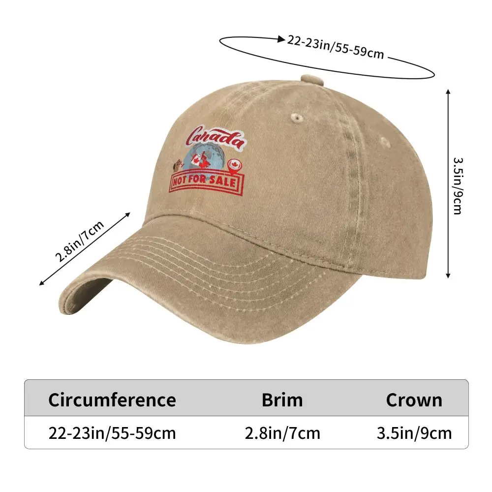 Canada NOT FOR SALE Red Logo Washed Baseball Cap Vintage Trucker Hat Summer Women Men Hiking Fishing Designer Baseball Caps