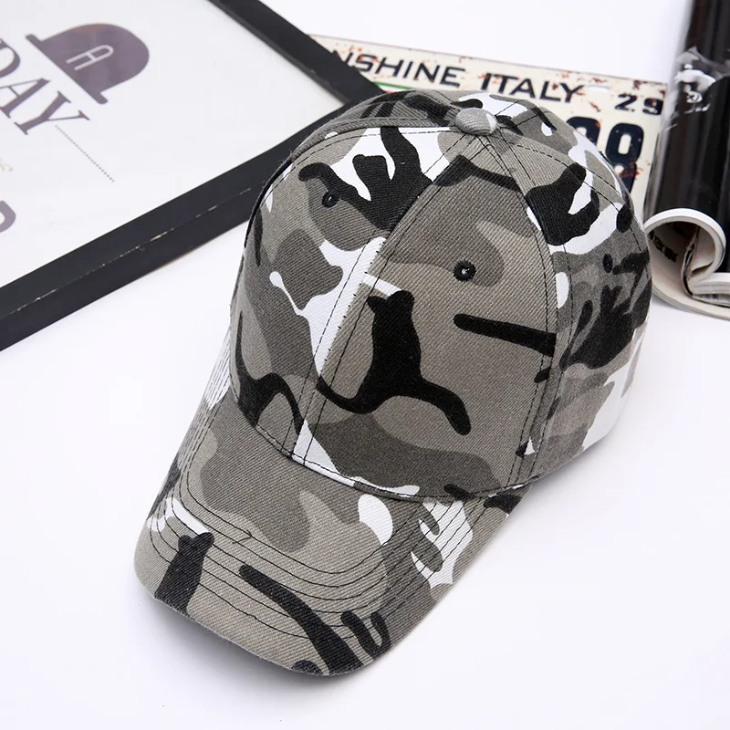Baseball Cap Outdoor Sport Caps Leisure Army Camo Hat Sunscreen Duck Tongue Hat Snapback Caps Men's and Women's Camouflage Caps