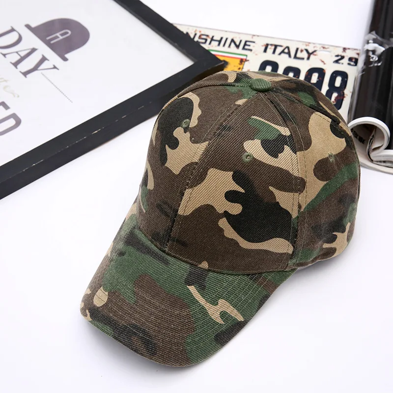 Baseball Cap Outdoor Sport Caps Leisure Army Camo Hat Sunscreen Duck Tongue Hat Snapback Caps Men's and Women's Camouflage Caps