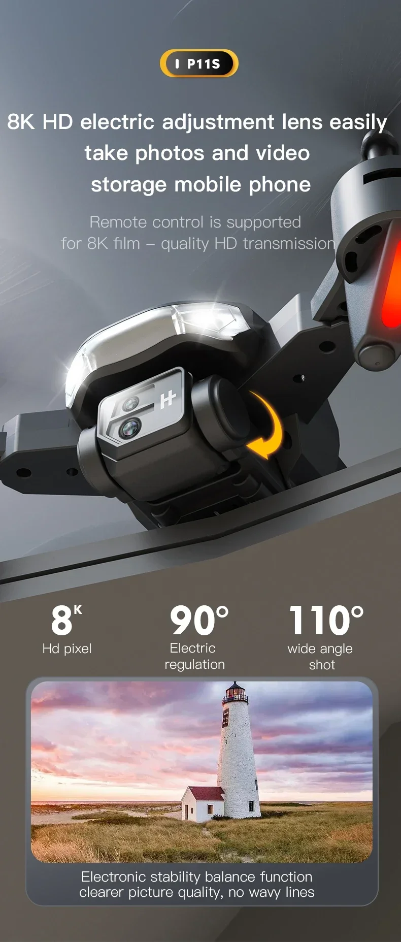 Xiaomi MIJIA P11 Max Drone 5G GPS 8K Professional HD Aerial Photography Dual Camera Obstacle Avoidanc Brushless Quadrotor 10000M