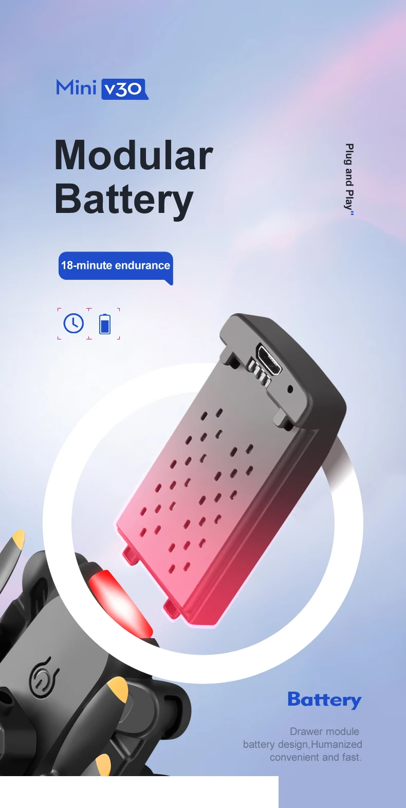 Xiaomi Mijia Mini V30 Drone 4K HD 1080P FPV Professional Obstacle Avoidance Aerial Photography Aerocraft Remote Control Toy Gift