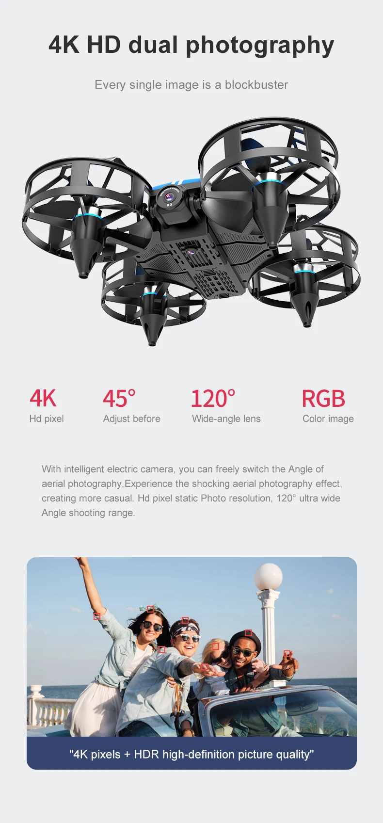 Xiaomi Mini Drone Professional 4K HD Aerial Photography Brushless Motor Obstacle Avoidance Quadcopter Height Keep Helicopter