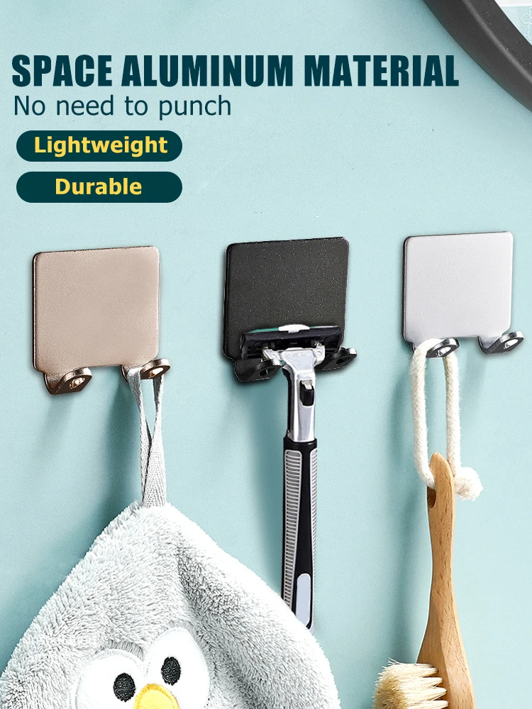 1/2/3PCS Punch Free Shaving Razor Holder Men Shaving Shaver Storage Hook Wall Shelf Bathroom Razor Rack Wall Kitchen Accessories