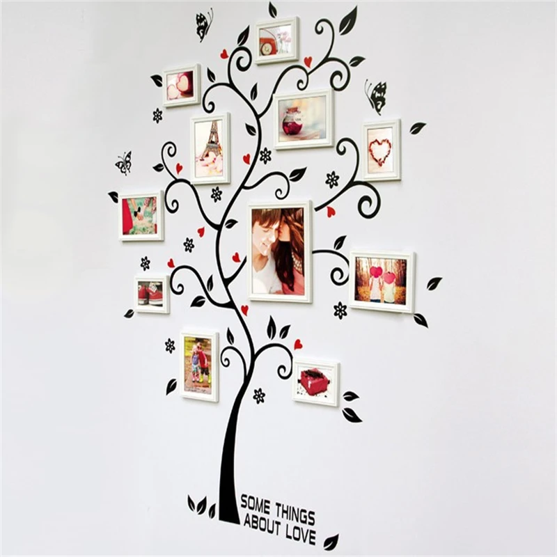 1PC Beautiful Love Tree Sticker Decoration Living Room, Bedroom, Glass Showcase Window, Self Adhesive Wall Sticker