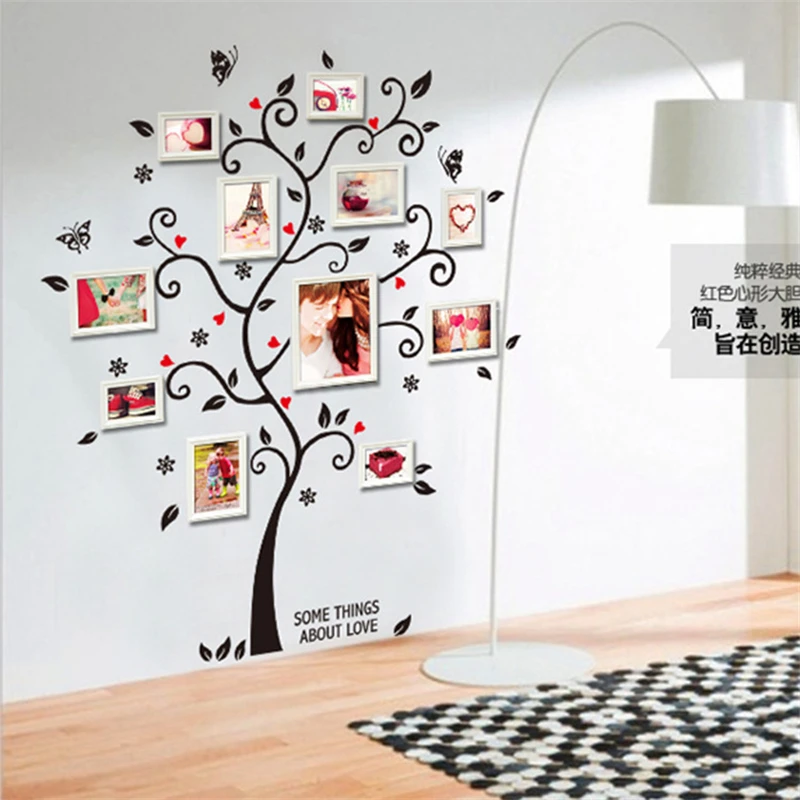 1PC Beautiful Love Tree Sticker Decoration Living Room, Bedroom, Glass Showcase Window, Self Adhesive Wall Sticker
