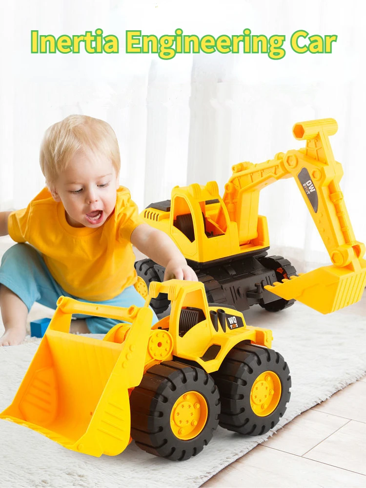 Kids Inertia Excavator Truck Simulation Friction Digging Engineering Car City Work Vehicle Beach Toys Model Boys Birthday Gifts