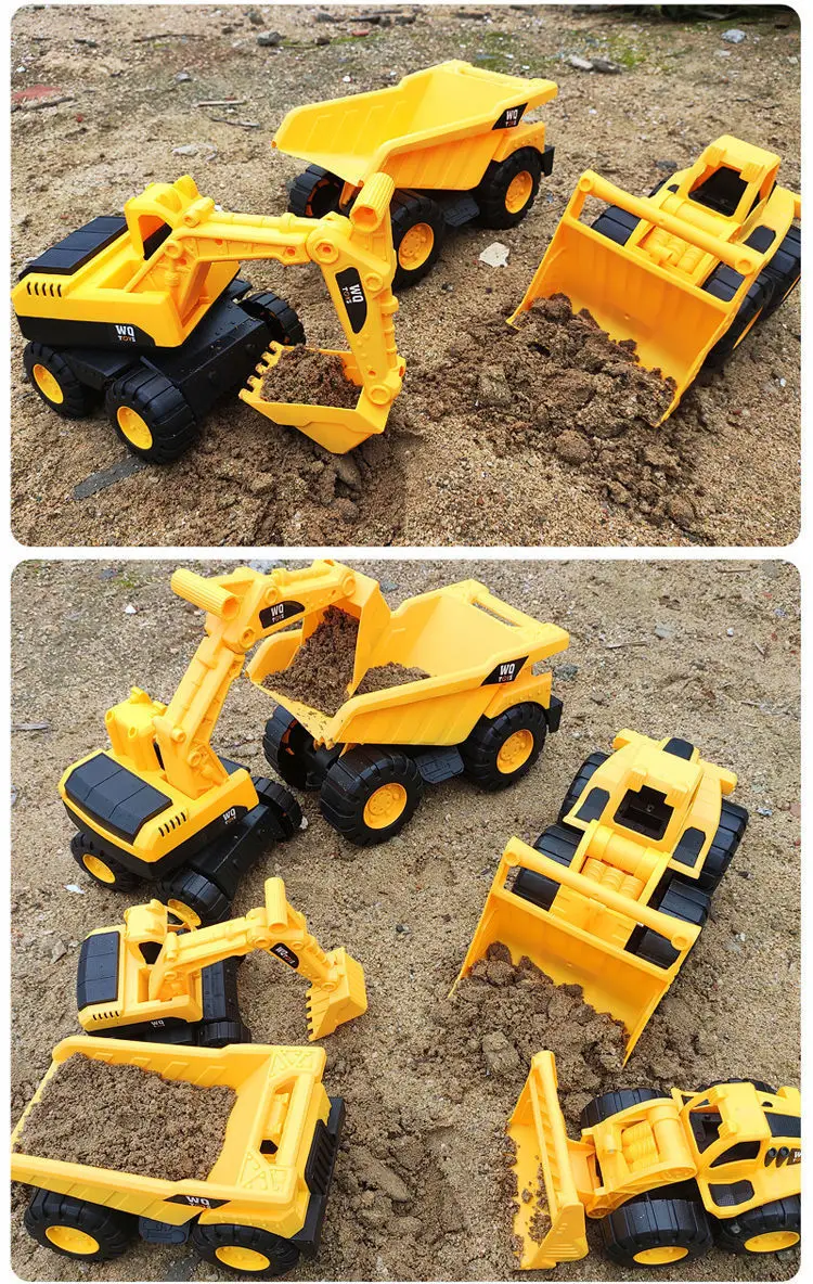 Kids Inertia Excavator Truck Simulation Friction Digging Engineering Car City Work Vehicle Beach Toys Model Boys Birthday Gifts