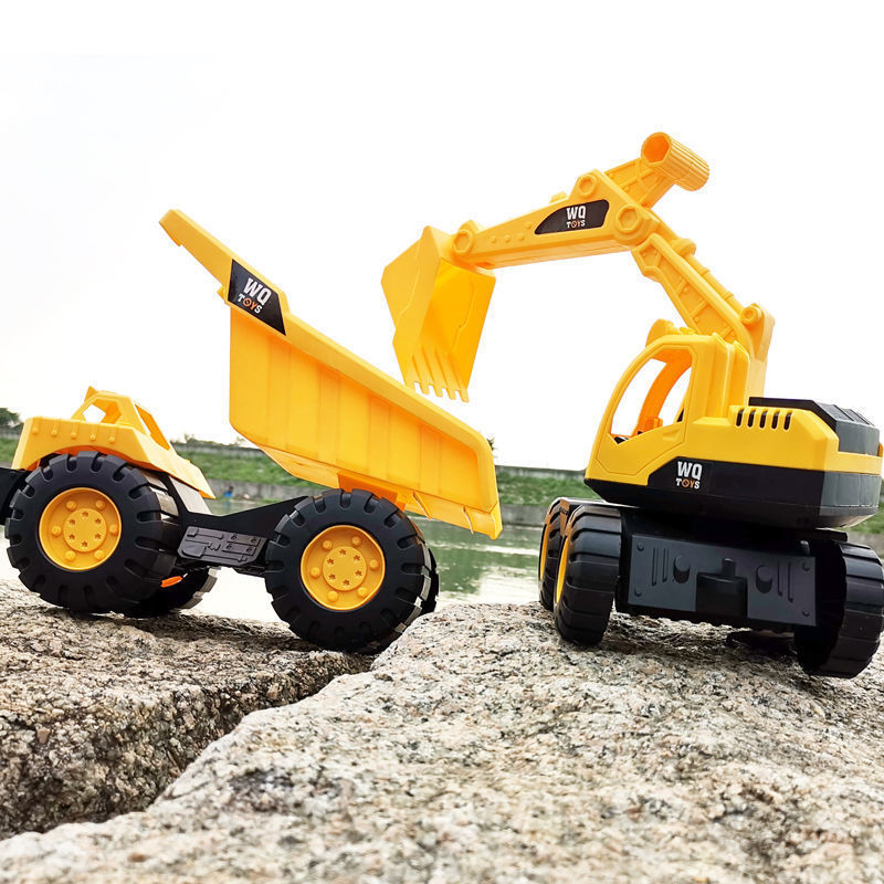 Kids Inertia Excavator Truck Simulation Friction Digging Engineering Car City Work Vehicle Beach Toys Model Boys Birthday Gifts