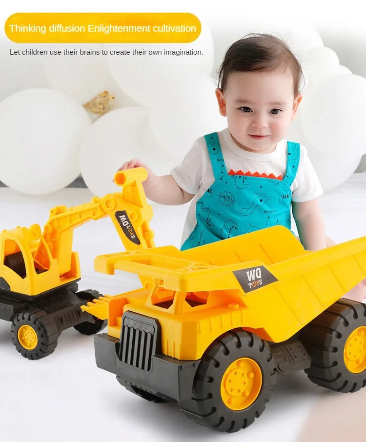 Kids Inertia Excavator Truck Simulation Friction Digging Engineering Car City Work Vehicle Beach Toys Model Boys Birthday Gifts