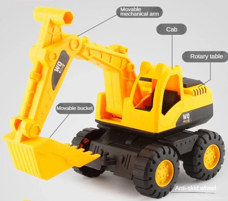 Kids Inertia Excavator Truck Simulation Friction Digging Engineering Car City Work Vehicle Beach Toys Model Boys Birthday Gifts