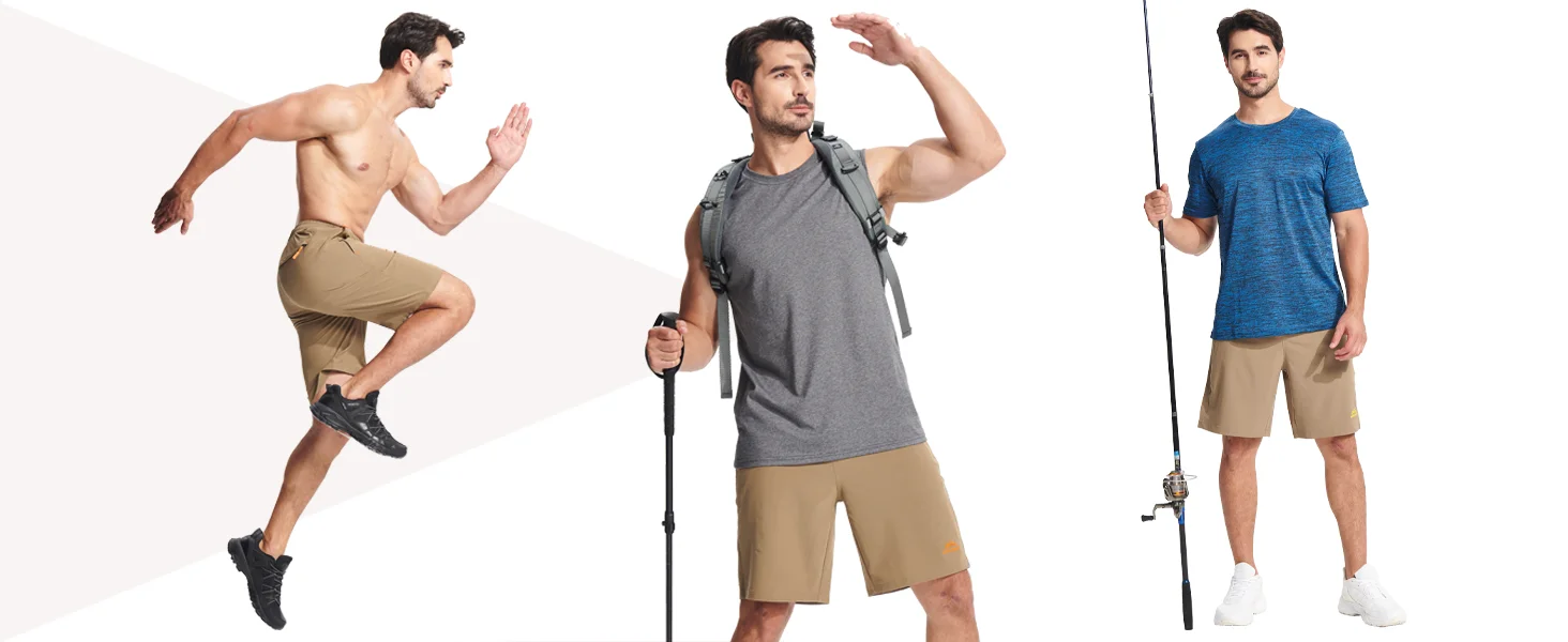 TACVASEN Quick Dry Athletic Shorts with Zipper Pockets Men's Summer Running Shorts Gym Training Workout Fitness Hiking Shorts TACVASEN Quick Dry Athletic Shorts with Zipper Pockets Men's Summer Running Shorts Gym Training Workout Fitness Hiking Shorts