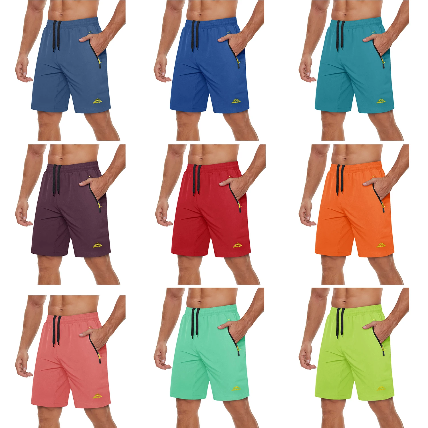 TACVASEN Quick Dry Athletic Shorts with Zipper Pockets Men's Summer Running Shorts Gym Training Workout Fitness Hiking Shorts TACVASEN Quick Dry Athletic Shorts with Zipper Pockets Men's Summer Running Shorts Gym Training Workout Fitness Hiking Shorts