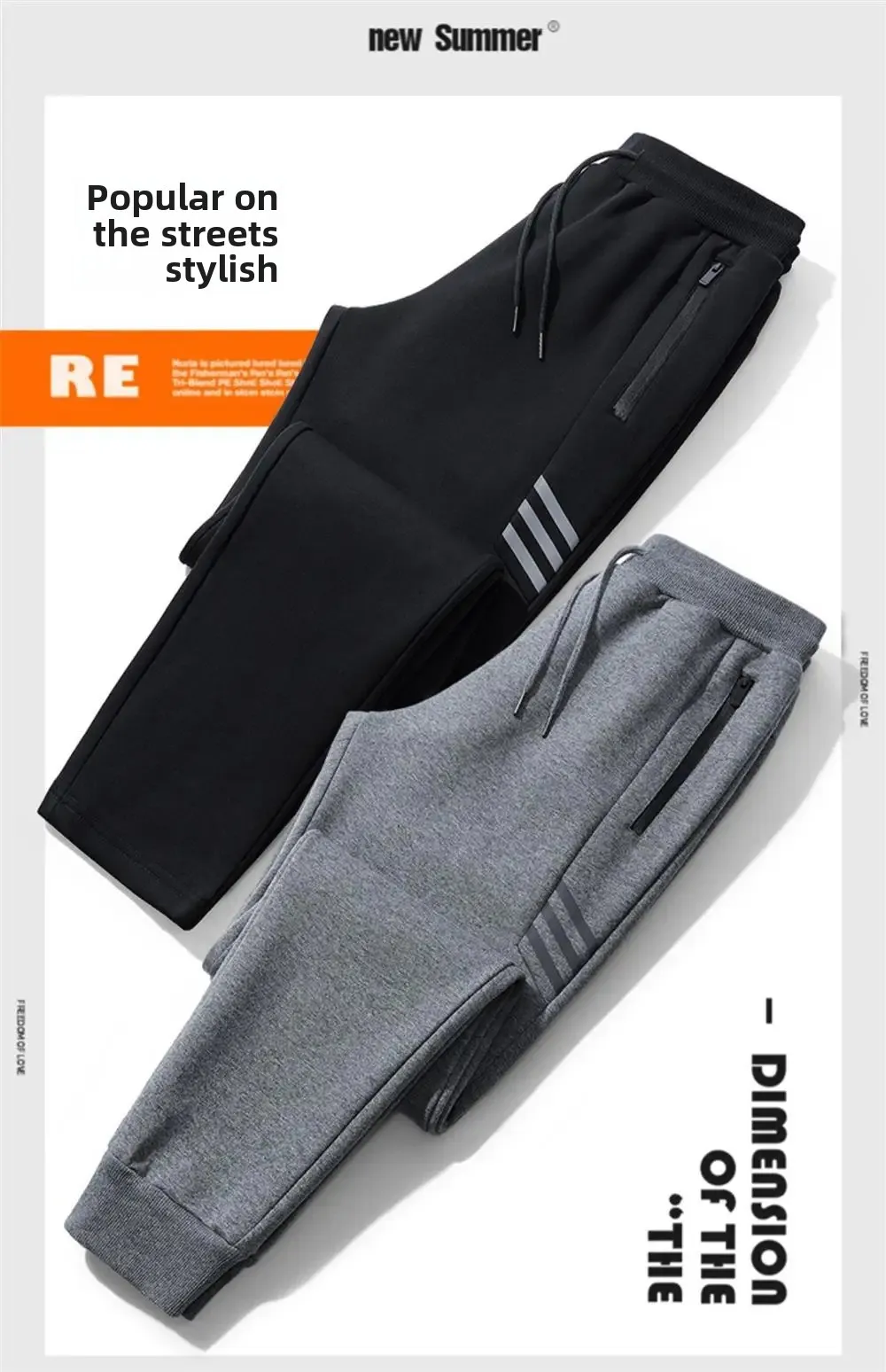 Pure Cotton Sweatpants Straight-Leg Loose-Fit Casual Pants For Men Summer Thin Style Plus Size Autumn/Winter Men's Trousers Pure Cotton Sweatpants Straight-Leg Loose-Fit Casual Pants For Men Summer Thin Style Plus Size Autumn/Winter Men's Trousers