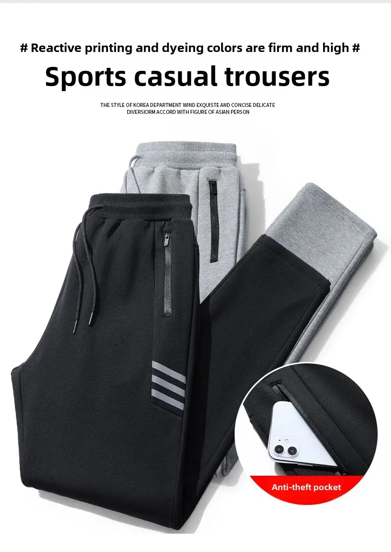 Pure Cotton Sweatpants Straight-Leg Loose-Fit Casual Pants For Men Summer Thin Style Plus Size Autumn/Winter Men's Trousers Pure Cotton Sweatpants Straight-Leg Loose-Fit Casual Pants For Men Summer Thin Style Plus Size Autumn/Winter Men's Trousers