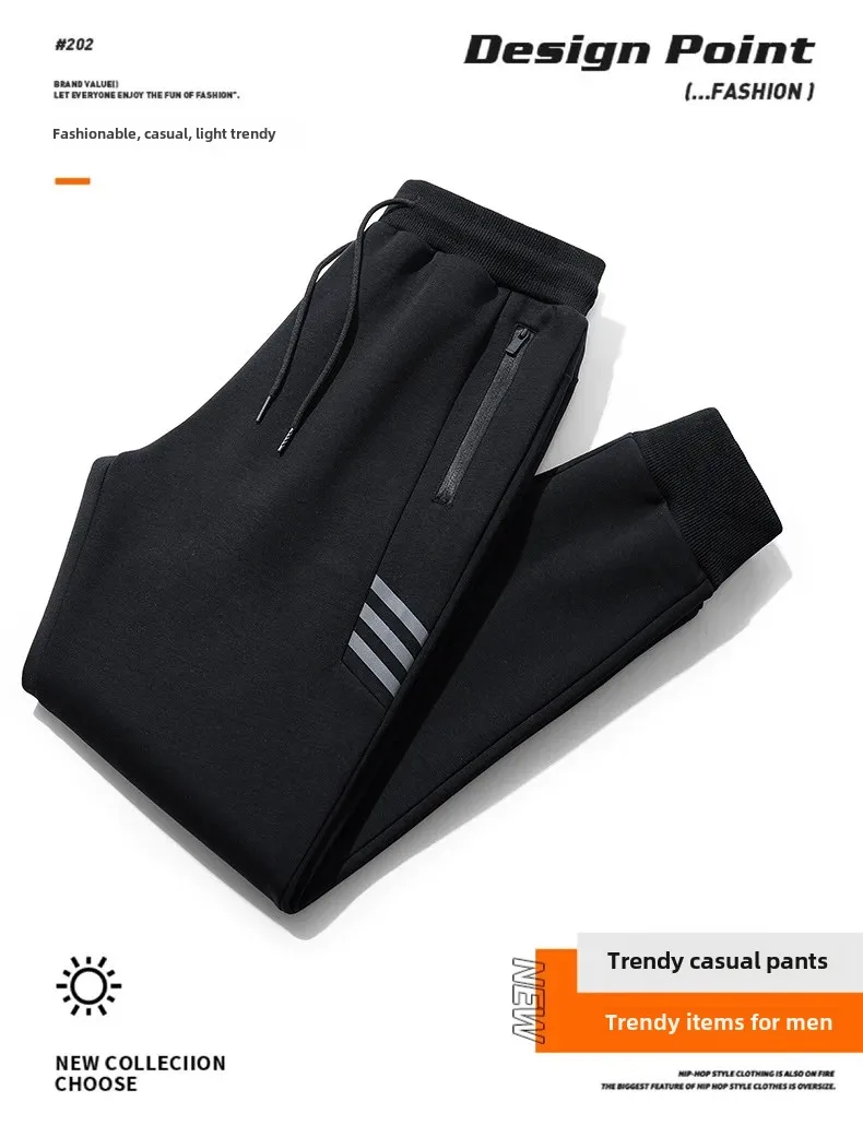 Pure Cotton Sweatpants Straight-Leg Loose-Fit Casual Pants For Men Summer Thin Style Plus Size Autumn/Winter Men's Trousers Pure Cotton Sweatpants Straight-Leg Loose-Fit Casual Pants For Men Summer Thin Style Plus Size Autumn/Winter Men's Trousers