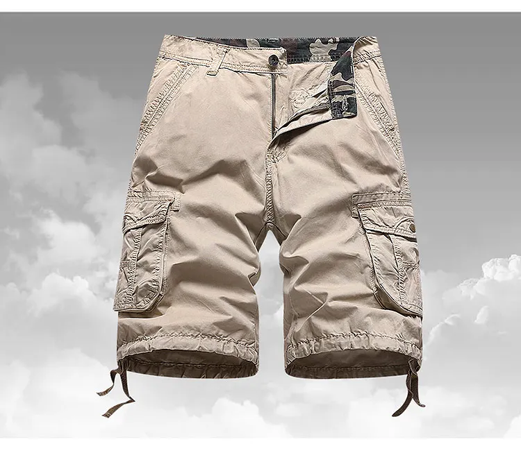 2024 New Style Casual Cargo Shorts for Men, Spring Summer Beach Wear Safari Style Cotton Shorts