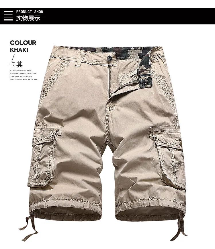 2024 New Style Casual Cargo Shorts for Men, Spring Summer Beach Wear Safari Style Cotton Shorts