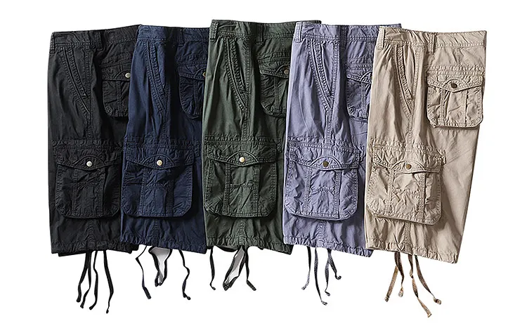 2024 New Style Casual Cargo Shorts for Men, Spring Summer Beach Wear Safari Style Cotton Shorts