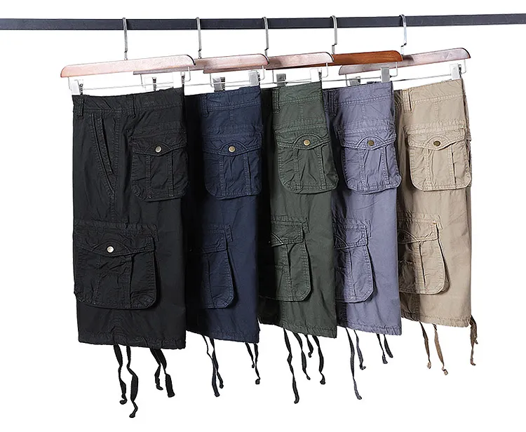 2024 New Style Casual Cargo Shorts for Men, Spring Summer Beach Wear Safari Style Cotton Shorts
