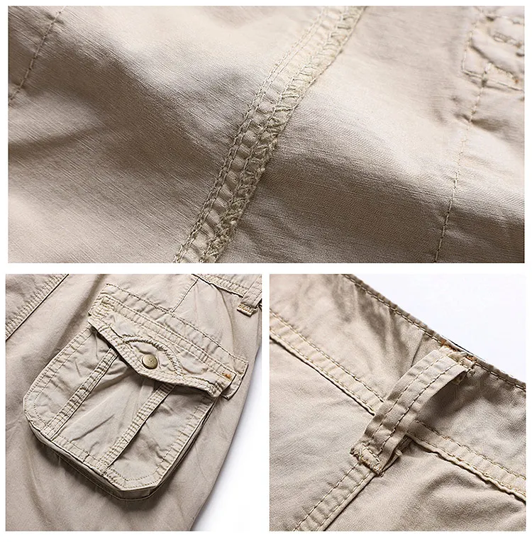 2024 New Style Casual Cargo Shorts for Men, Spring Summer Beach Wear Safari Style Cotton Shorts