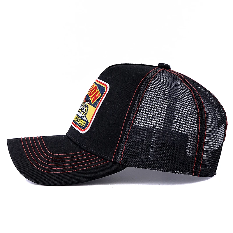 Dropshipping Unisex Mesh Trucker Hat Classic Motorcycle Pattern Breathable Summer Baseball Cap Streetwear Cap for Men Women