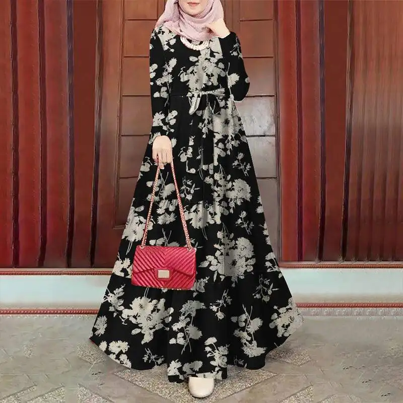 ZANZEA Spring Floral Printed Muslim Dress Long Sleeve Ramadan Turkey Vestidos Vintage Holiday Maxi Robe Kaftan Islamic Abaya ZANZEA Spring Floral Printed Muslim Dress Long Sleeve Ramadan Turkey Vestidos Vintage Holiday Maxi Robe Kaftan Islamic Abaya
