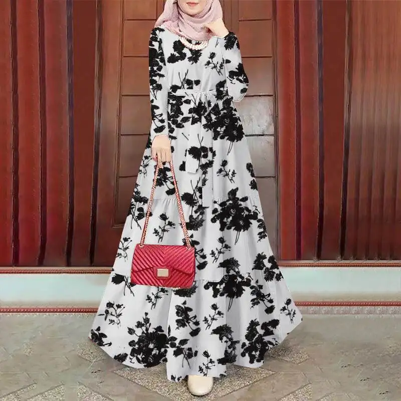 ZANZEA Spring Floral Printed Muslim Dress Long Sleeve Ramadan Turkey Vestidos Vintage Holiday Maxi Robe Kaftan Islamic Abaya ZANZEA Spring Floral Printed Muslim Dress Long Sleeve Ramadan Turkey Vestidos Vintage Holiday Maxi Robe Kaftan Islamic Abaya