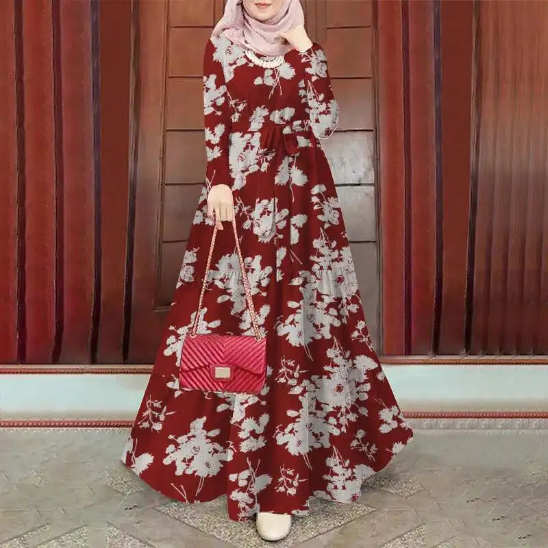 ZANZEA Spring Floral Printed Muslim Dress Long Sleeve Ramadan Turkey Vestidos Vintage Holiday Maxi Robe Kaftan Islamic Abaya ZANZEA Spring Floral Printed Muslim Dress Long Sleeve Ramadan Turkey Vestidos Vintage Holiday Maxi Robe Kaftan Islamic Abaya
