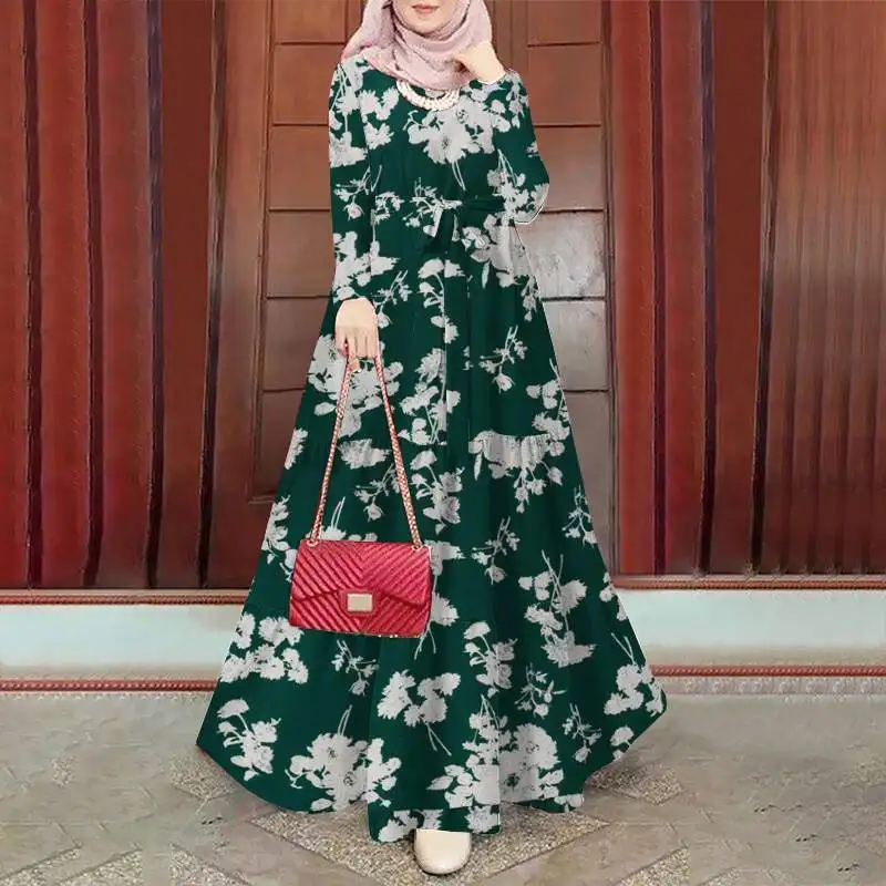 ZANZEA Spring Floral Printed Muslim Dress Long Sleeve Ramadan Turkey Vestidos Vintage Holiday Maxi Robe Kaftan Islamic Abaya ZANZEA Spring Floral Printed Muslim Dress Long Sleeve Ramadan Turkey Vestidos Vintage Holiday Maxi Robe Kaftan Islamic Abaya