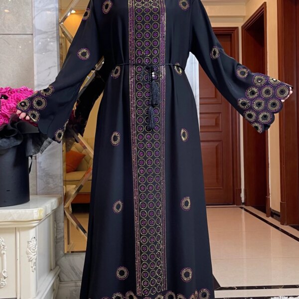 2024 Autumn Women Elegant Dresses Dubai Party Outfits Long Sleeve  Dashiki Muslim Women High-grade Comfort Fabric African Abaya
