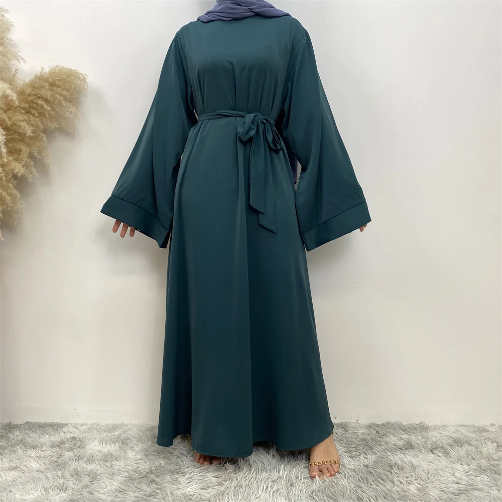 Hot Sell Popular Simple Nida Abaya Long Dress Pure Color A-line Loose Sleeves Dresses Dubai UK Modest Elegant Dress Hot Sell Popular Simple Nida Abaya Long Dress Pure Color A-line Loose Sleeves Dresses Dubai UK Modest Elegant Dress