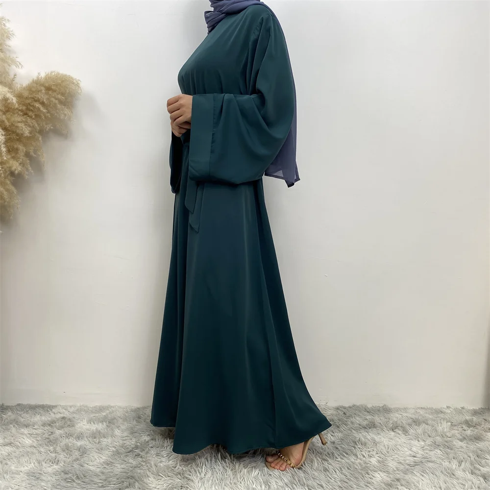 Hot Sell Popular Simple Nida Abaya Long Dress Pure Color A-line Loose Sleeves Dresses Dubai UK Modest Elegant Dress Hot Sell Popular Simple Nida Abaya Long Dress Pure Color A-line Loose Sleeves Dresses Dubai UK Modest Elegant Dress