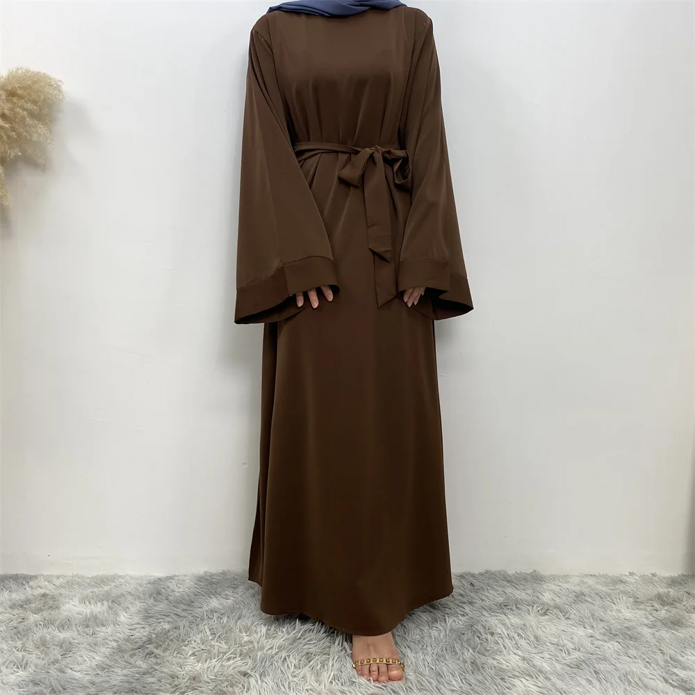Hot Sell Popular Simple Nida Abaya Long Dress Pure Color A-line Loose Sleeves Dresses Dubai UK Modest Elegant Dress Hot Sell Popular Simple Nida Abaya Long Dress Pure Color A-line Loose Sleeves Dresses Dubai UK Modest Elegant Dress