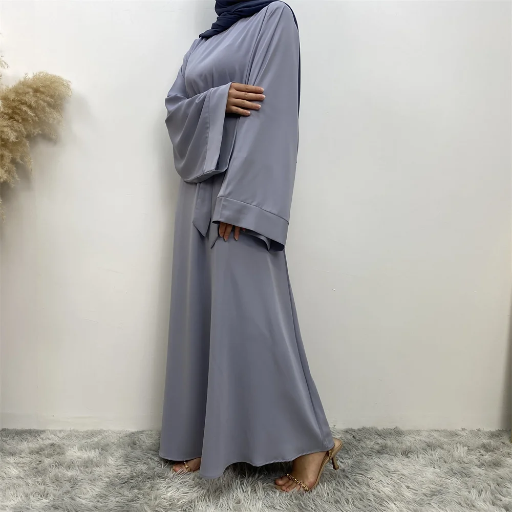 Hot Sell Popular Simple Nida Abaya Long Dress Pure Color A-line Loose Sleeves Dresses Dubai UK Modest Elegant Dress Hot Sell Popular Simple Nida Abaya Long Dress Pure Color A-line Loose Sleeves Dresses Dubai UK Modest Elegant Dress