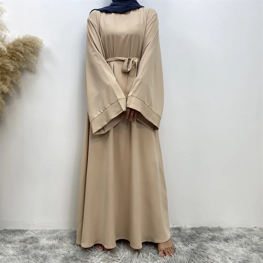 Hot Sell Popular Simple Nida Abaya Long Dress Pure Color A-line Loose Sleeves Dresses Dubai UK Modest Elegant Dress Hot Sell Popular Simple Nida Abaya Long Dress Pure Color A-line Loose Sleeves Dresses Dubai UK Modest Elegant Dress