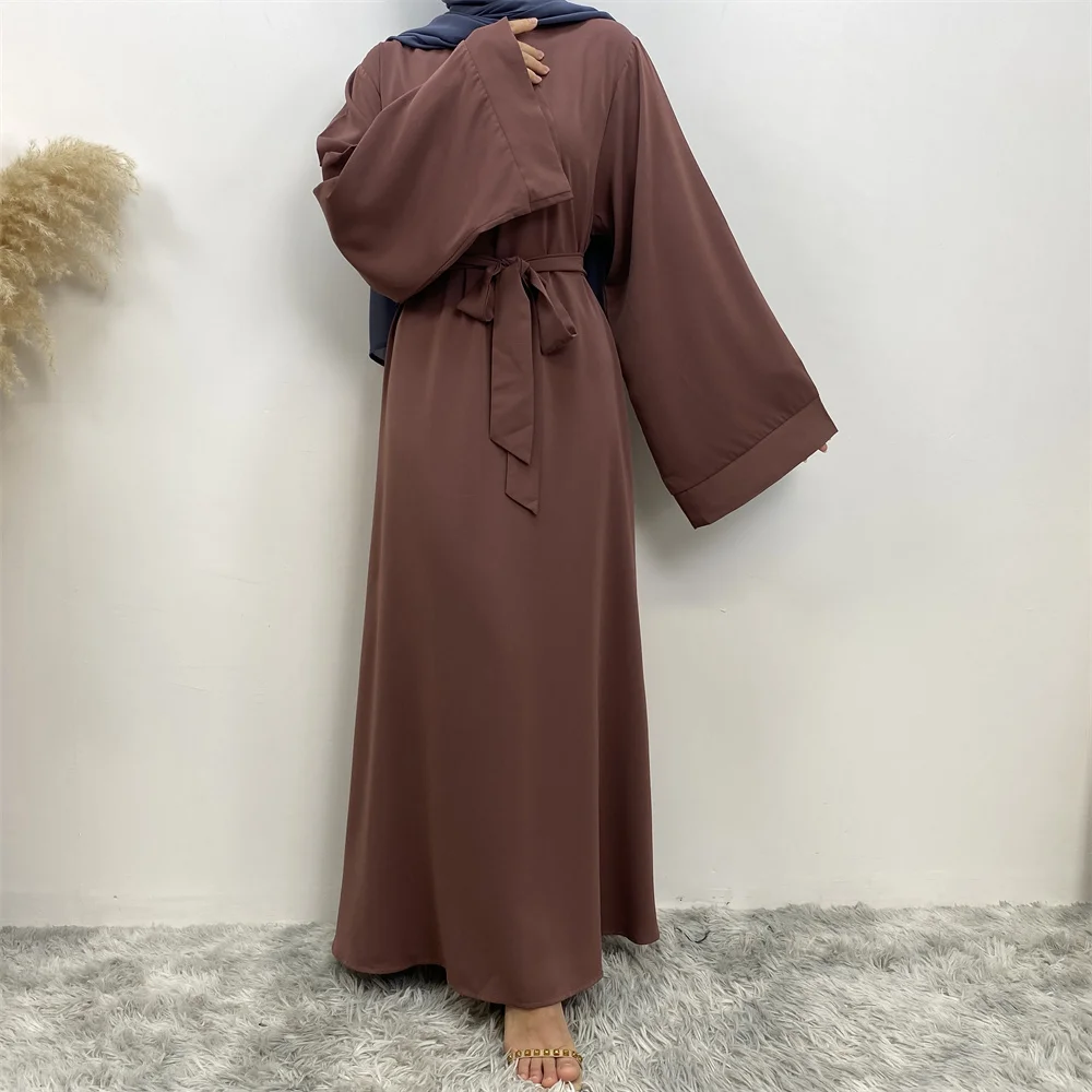 Hot Sell Popular Simple Nida Abaya Long Dress Pure Color A-line Loose Sleeves Dresses Dubai UK Modest Elegant Dress Hot Sell Popular Simple Nida Abaya Long Dress Pure Color A-line Loose Sleeves Dresses Dubai UK Modest Elegant Dress