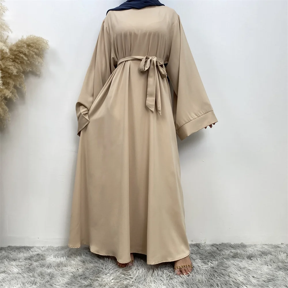 Hot Sell Popular Simple Nida Abaya Long Dress Pure Color A-line Loose Sleeves Dresses Dubai UK Modest Elegant Dress Hot Sell Popular Simple Nida Abaya Long Dress Pure Color A-line Loose Sleeves Dresses Dubai UK Modest Elegant Dress