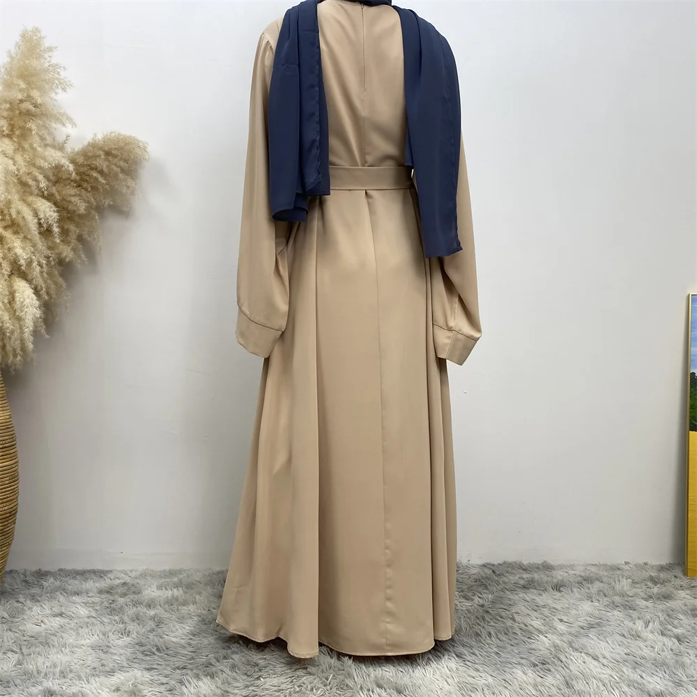 Hot Sell Popular Simple Nida Abaya Long Dress Pure Color A-line Loose Sleeves Dresses Dubai UK Modest Elegant Dress Hot Sell Popular Simple Nida Abaya Long Dress Pure Color A-line Loose Sleeves Dresses Dubai UK Modest Elegant Dress