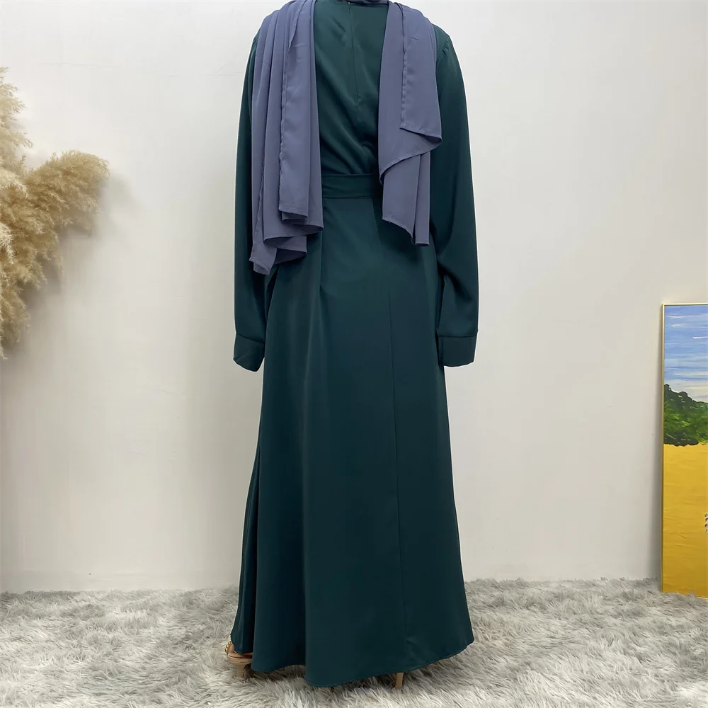 Hot Sell Popular Simple Nida Abaya Long Dress Pure Color A-line Loose Sleeves Dresses Dubai UK Modest Elegant Dress Hot Sell Popular Simple Nida Abaya Long Dress Pure Color A-line Loose Sleeves Dresses Dubai UK Modest Elegant Dress
