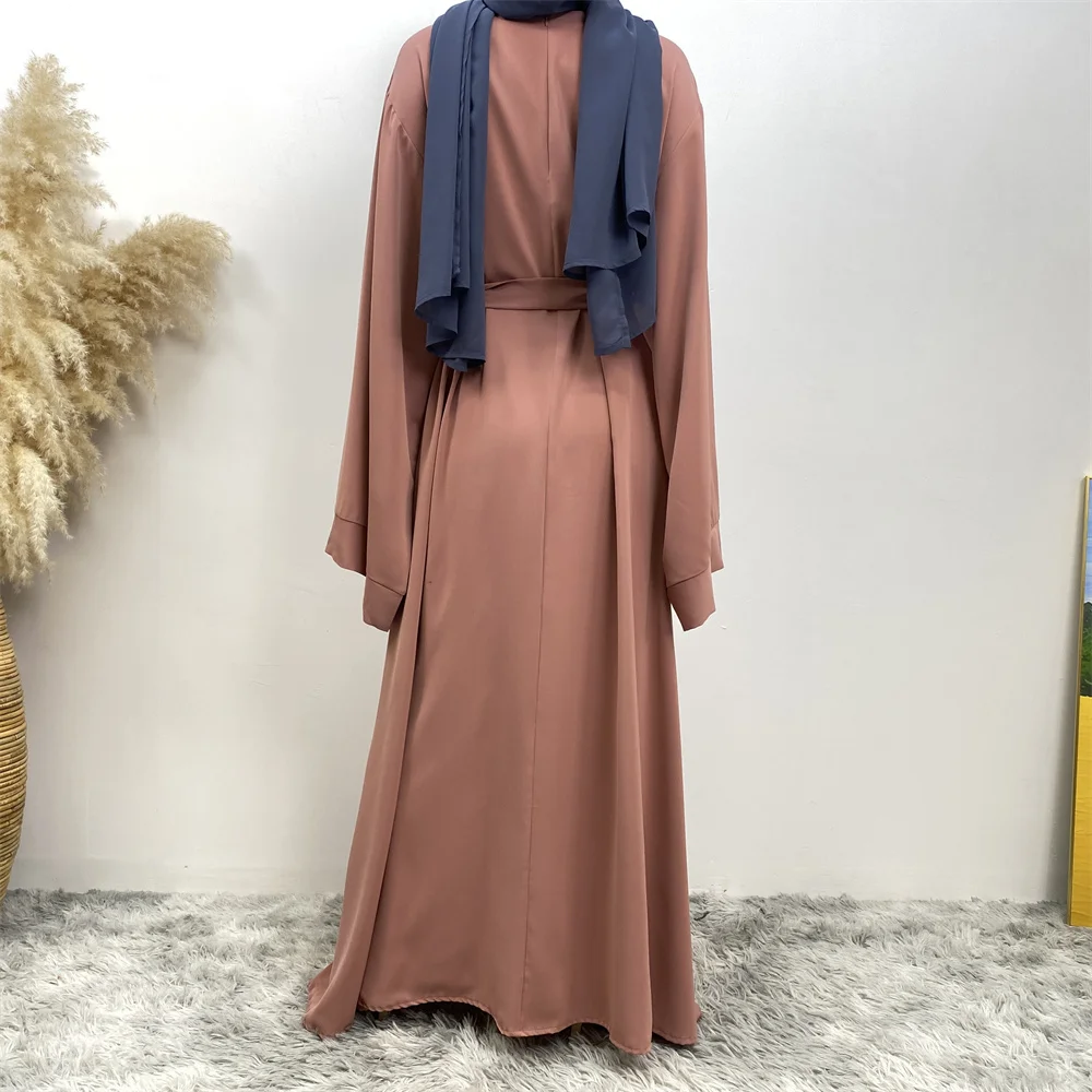 Hot Sell Popular Simple Nida Abaya Long Dress Pure Color A-line Loose Sleeves Dresses Dubai UK Modest Elegant Dress Hot Sell Popular Simple Nida Abaya Long Dress Pure Color A-line Loose Sleeves Dresses Dubai UK Modest Elegant Dress