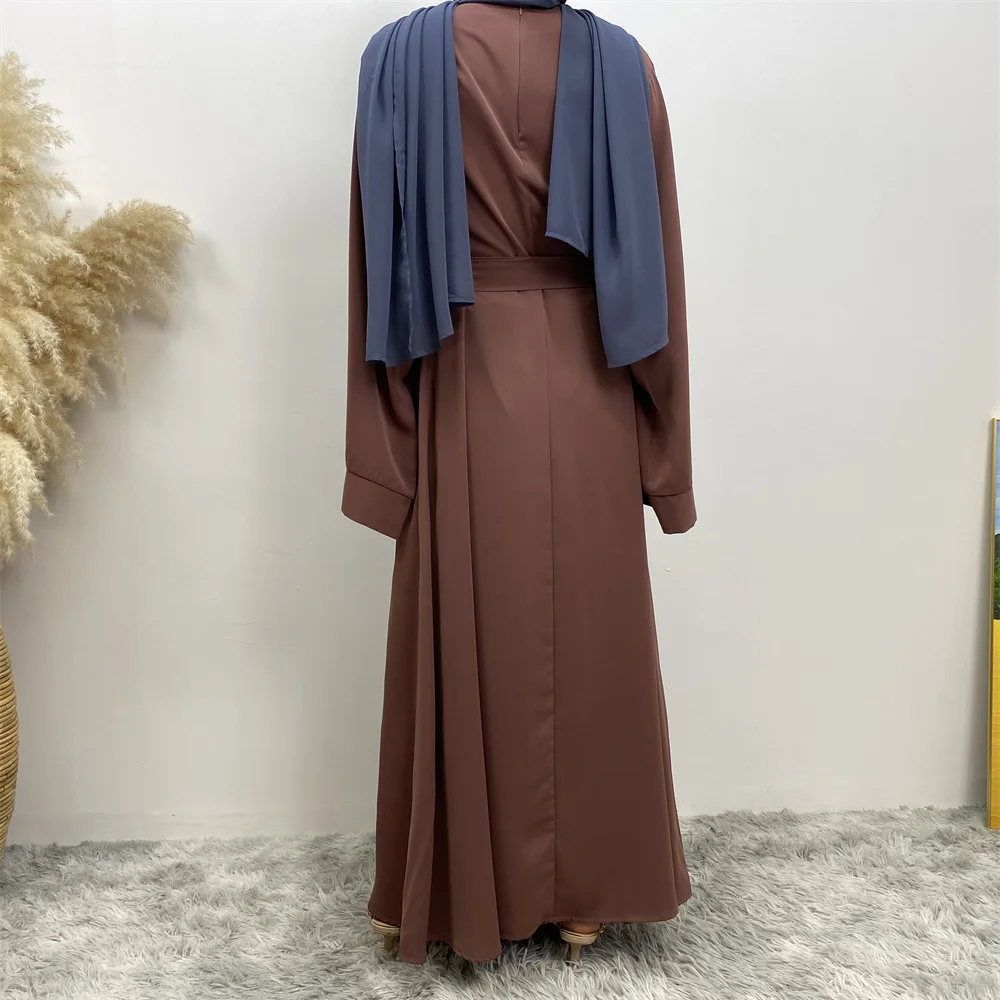 Hot Sell Popular Simple Nida Abaya Long Dress Pure Color A-line Loose Sleeves Dresses Dubai UK Modest Elegant Dress Hot Sell Popular Simple Nida Abaya Long Dress Pure Color A-line Loose Sleeves Dresses Dubai UK Modest Elegant Dress