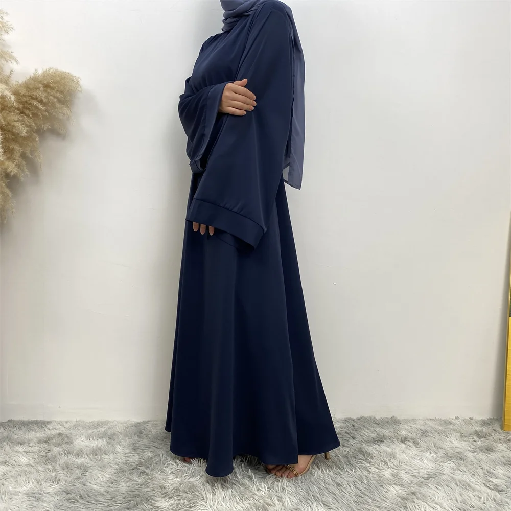 Hot Sell Popular Simple Nida Abaya Long Dress Pure Color A-line Loose Sleeves Dresses Dubai UK Modest Elegant Dress Hot Sell Popular Simple Nida Abaya Long Dress Pure Color A-line Loose Sleeves Dresses Dubai UK Modest Elegant Dress