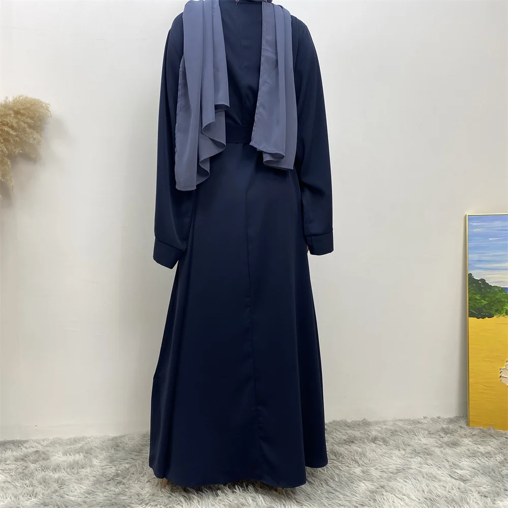 Hot Sell Popular Simple Nida Abaya Long Dress Pure Color A-line Loose Sleeves Dresses Dubai UK Modest Elegant Dress Hot Sell Popular Simple Nida Abaya Long Dress Pure Color A-line Loose Sleeves Dresses Dubai UK Modest Elegant Dress