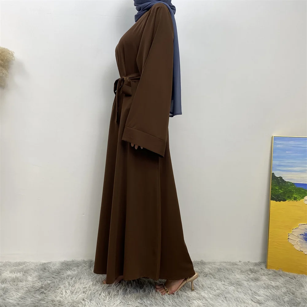 Hot Sell Popular Simple Nida Abaya Long Dress Pure Color A-line Loose Sleeves Dresses Dubai UK Modest Elegant Dress Hot Sell Popular Simple Nida Abaya Long Dress Pure Color A-line Loose Sleeves Dresses Dubai UK Modest Elegant Dress