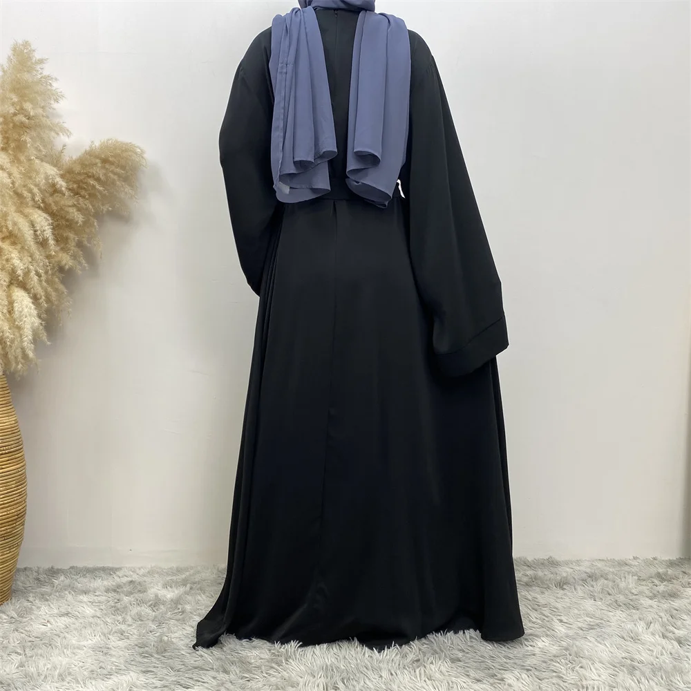 Hot Sell Popular Simple Nida Abaya Long Dress Pure Color A-line Loose Sleeves Dresses Dubai UK Modest Elegant Dress Hot Sell Popular Simple Nida Abaya Long Dress Pure Color A-line Loose Sleeves Dresses Dubai UK Modest Elegant Dress