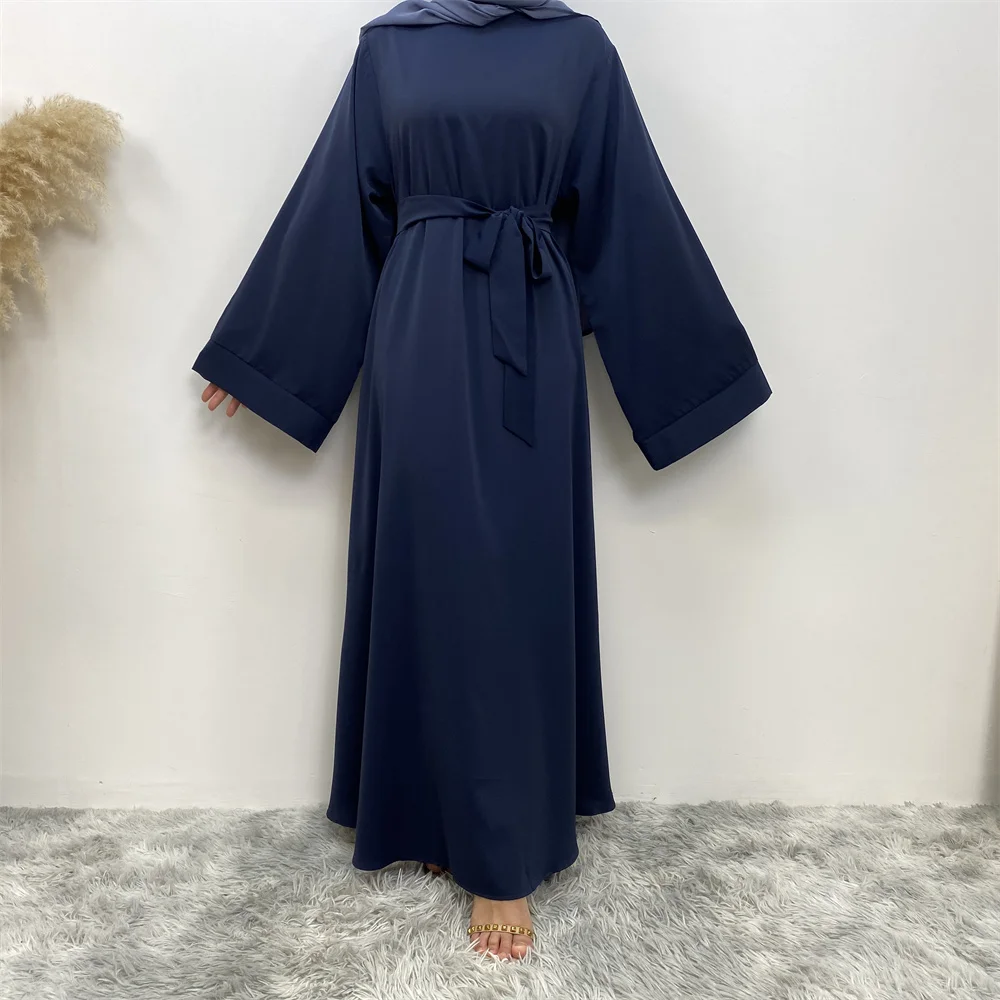 Hot Sell Popular Simple Nida Abaya Long Dress Pure Color A-line Loose Sleeves Dresses Dubai UK Modest Elegant Dress Hot Sell Popular Simple Nida Abaya Long Dress Pure Color A-line Loose Sleeves Dresses Dubai UK Modest Elegant Dress